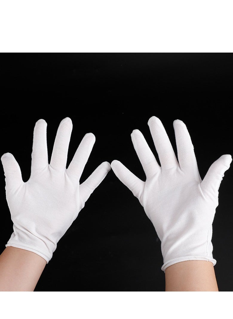 Generic - 3 Pairs White Cotton Gloves for Dry Hands Eczema SPA Moisturizing - Work Glove Liners for Serving Costume Inspection - Image 1