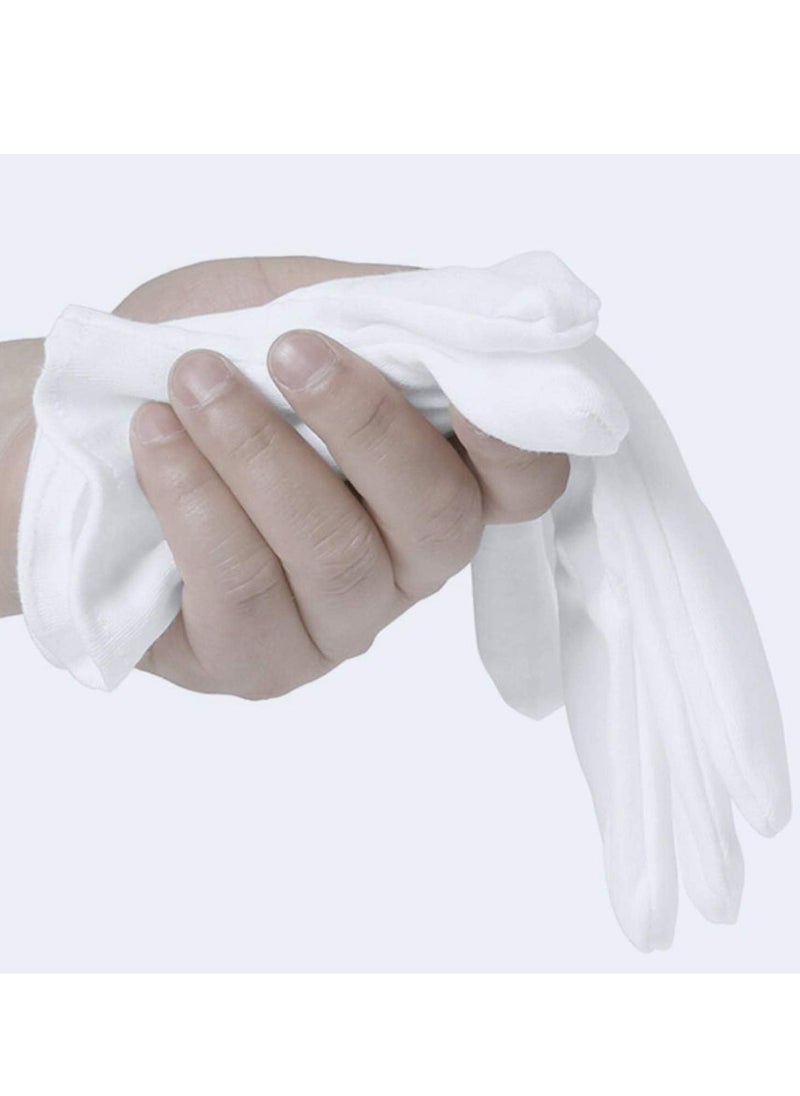 Generic - 3 Pairs White Cotton Gloves for Dry Hands Eczema SPA Moisturizing - Work Glove Liners for Serving Costume Inspection - Image 1