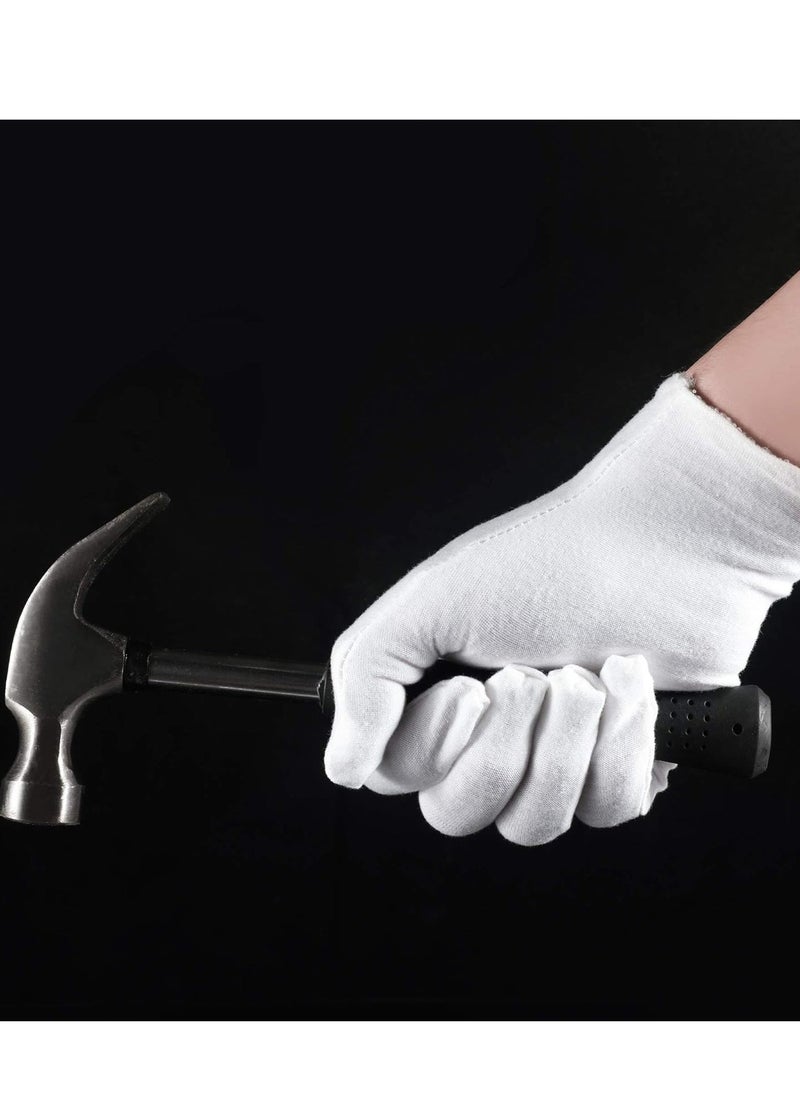Generic - 3 Pairs White Cotton Gloves for Dry Hands Eczema SPA Moisturizing - Work Glove Liners for Serving Costume Inspection - Image 1