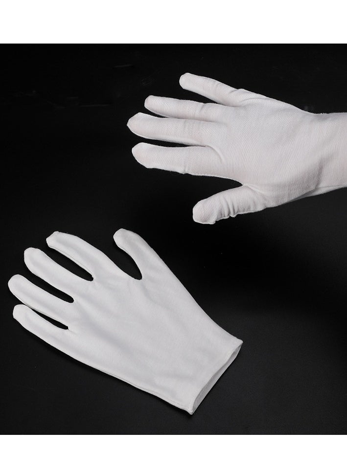 Generic - 3 Pairs White Cotton Gloves for Dry Hands Eczema SPA Moisturizing - Work Glove Liners for Serving Costume Inspection - Image 1