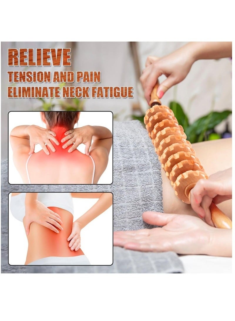 Arabest Curved Wooden Massage Roller, Multi-Functional Body Roller for Waist and Thigh, Wooden Massager Handheld Roller for Cellulite Reduction and Muscle Tension - Image 2