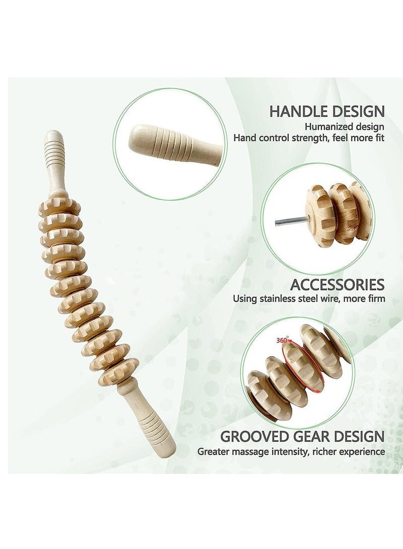 Arabest Curved Wooden Massage Roller, Multi-Functional Body Roller for Waist and Thigh, Wooden Massager Handheld Roller for Cellulite Reduction and Muscle Tension - Image 5