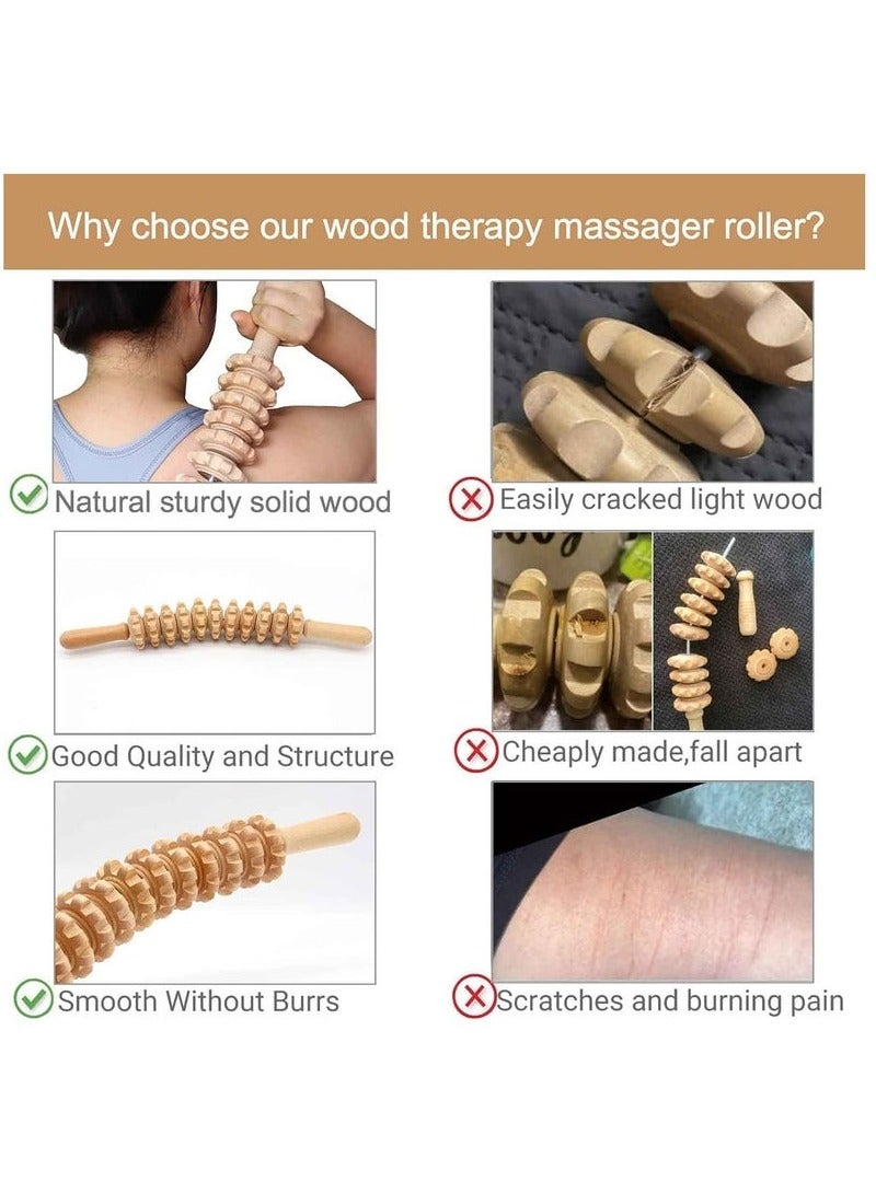 Arabest Curved Wooden Massage Roller, Multi-Functional Body Roller for Waist and Thigh, Wooden Massager Handheld Roller for Cellulite Reduction and Muscle Tension - Image 4