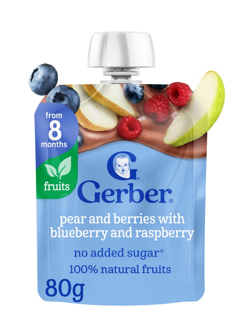 Gerber Pear  Berries With Blueberry Raspberry Puree Pouch - Image 3
