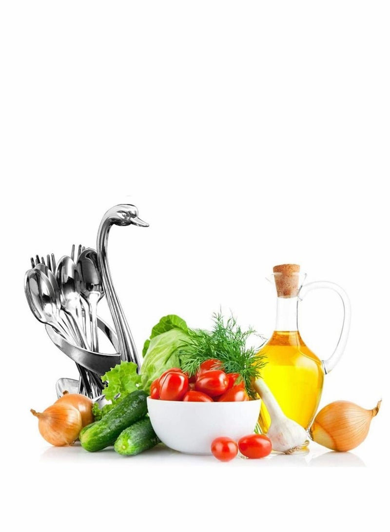 Excefore أدوات مائدة من الفولاذ المقاوم للصدأ قاعدة بجعة سجنوس لرف تخزين الكعك والسلطة والكوكتيل والحلويات وشوك المارشميلو والشوك الصغيرة والشوك الطاولة وشوك المعجنات - Image 3
