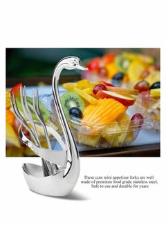 Excefore Stainless Steel Swan Base Dinnerware Cygnus Storage Shelf for Cake Salad Cocktail Dessert Marshmallow Forks, Small Forks, Table Forks, Pastry Forks  - Image 2