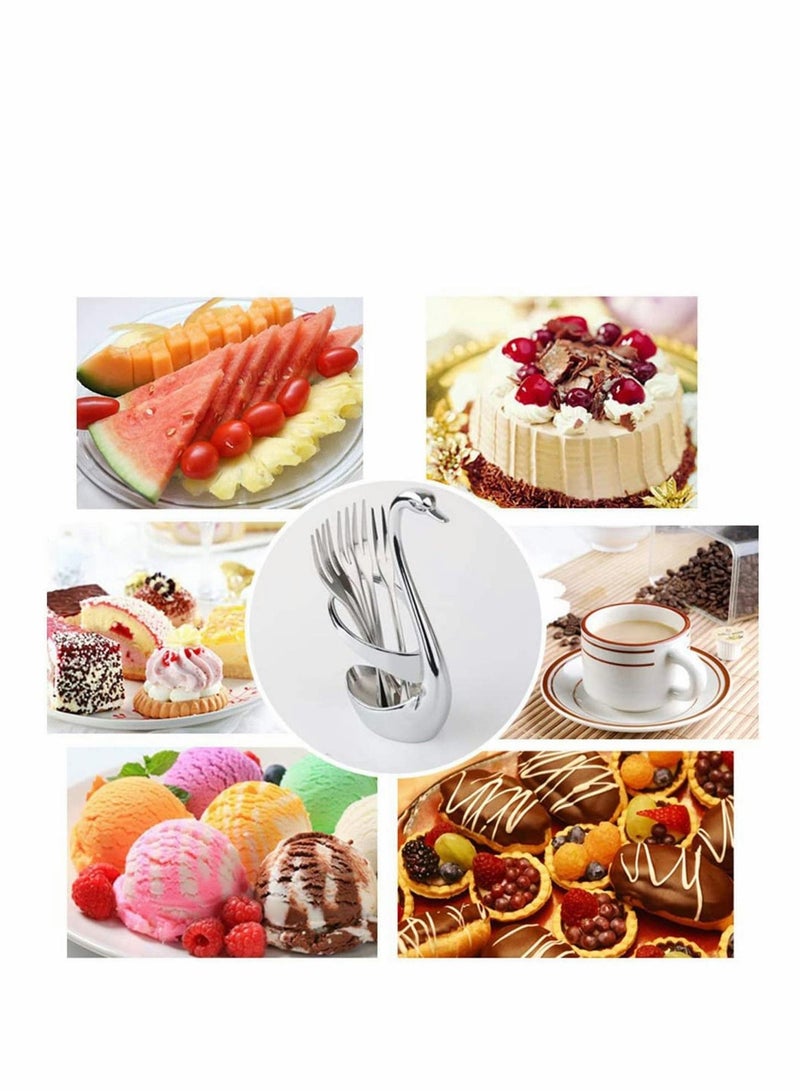 Excefore أدوات مائدة من الفولاذ المقاوم للصدأ قاعدة بجعة سجنوس لرف تخزين الكعك والسلطة والكوكتيل والحلويات وشوك المارشميلو والشوك الصغيرة والشوك الطاولة وشوك المعجنات - Image 4