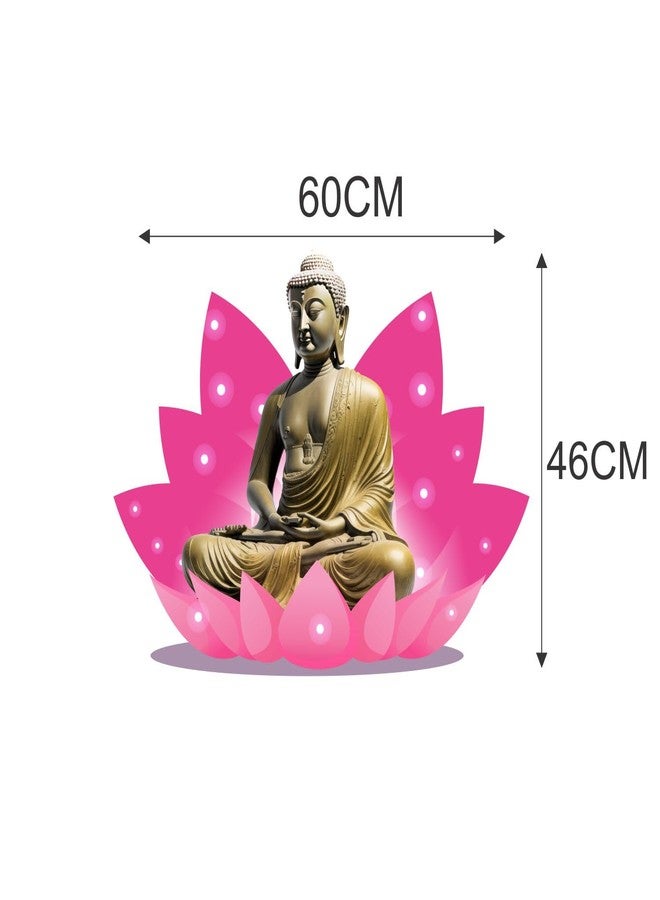 Sticker Yard Meditating Buddha Lotus PVC Vinyl Wall Sticker for Home Decor/Decoration - Living Room, Bedroom, Kids Room (Multicolor, Size: 60X46 CM) - Image 4