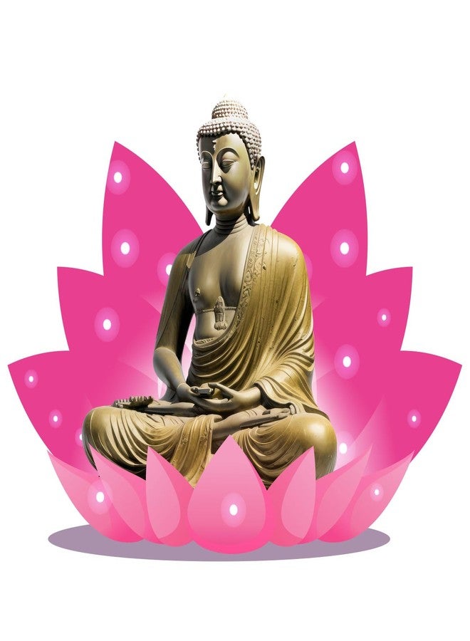 Sticker Yard Meditating Buddha Lotus PVC Vinyl Wall Sticker for Home Decor/Decoration - Living Room, Bedroom, Kids Room (Multicolor, Size: 60X46 CM) - Image 2