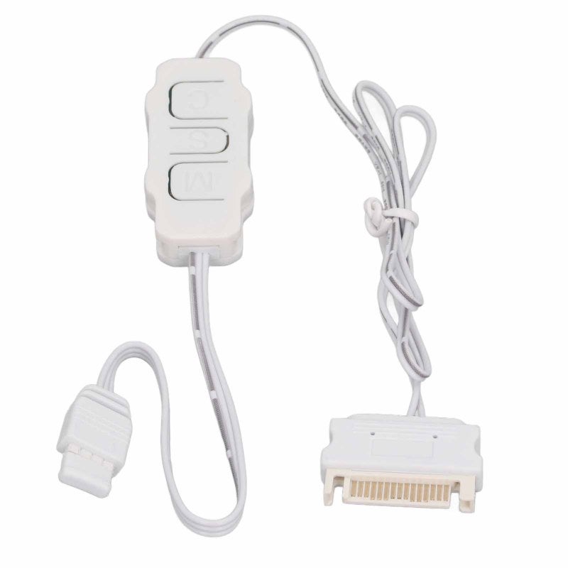 كابل تحكم ARGB 3Pin 5V يعمل بالطاقة SATA باللون الأبيض - وحدة تحكم ARGB لمراوح الكمبيوتر مع أوضاع إضاءة متعددة وتصميم بزر بسيط للتحكم اليدوي - Image 2