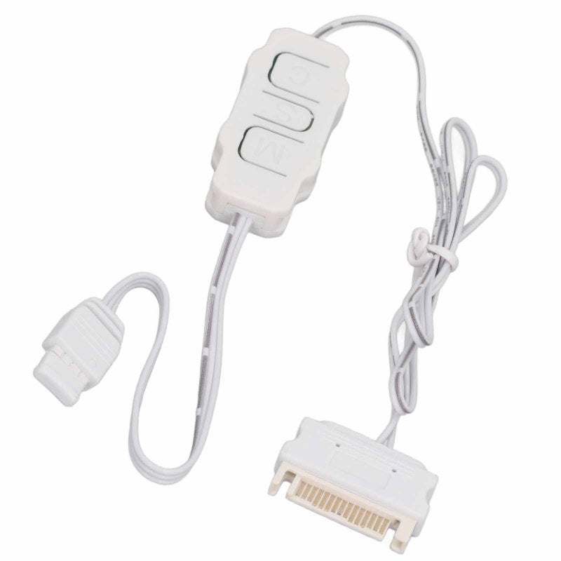 كابل تحكم ARGB 3Pin 5V يعمل بالطاقة SATA باللون الأبيض - وحدة تحكم ARGB لمراوح الكمبيوتر مع أوضاع إضاءة متعددة وتصميم بزر بسيط للتحكم اليدوي - Image 3