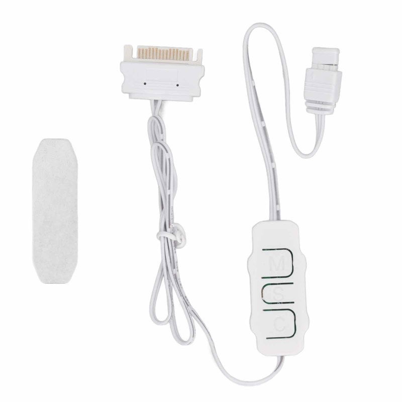 كابل تحكم ARGB 3Pin 5V يعمل بالطاقة SATA باللون الأبيض - وحدة تحكم ARGB لمراوح الكمبيوتر مع أوضاع إضاءة متعددة وتصميم بزر بسيط للتحكم اليدوي - Image 1
