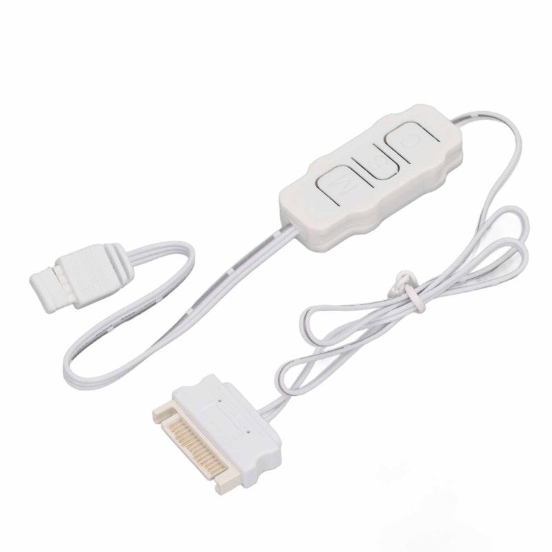 كابل تحكم ARGB 3Pin 5V يعمل بالطاقة SATA باللون الأبيض - وحدة تحكم ARGB لمراوح الكمبيوتر مع أوضاع إضاءة متعددة وتصميم بزر بسيط للتحكم اليدوي - Image 4