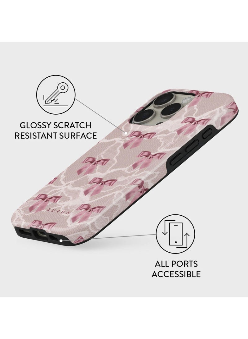 BURGA iPhone 16 pro Case, 2 Piece Hard Shell + TPU Silicone Interior, Shock Absorption, All Port Accessible, Raised Bezel For Screen & Camera Protection, Never Fading HQ Print,Ballerina - Image 3