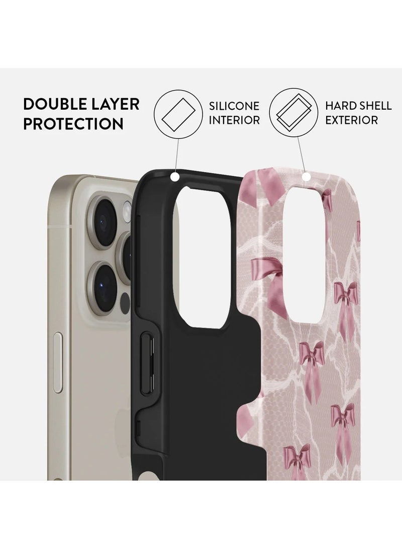 BURGA iPhone 16 pro Case, 2 Piece Hard Shell + TPU Silicone Interior, Shock Absorption, All Port Accessible, Raised Bezel For Screen & Camera Protection, Never Fading HQ Print,Ballerina - Image 2