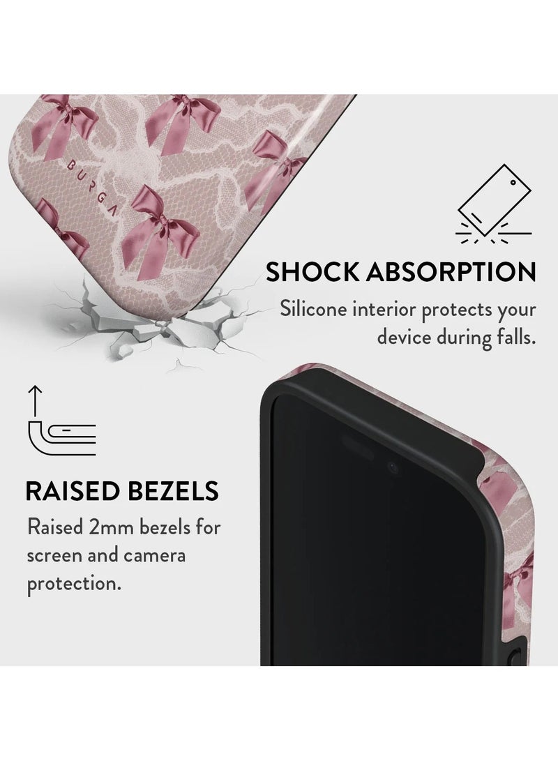 BURGA iPhone 16 pro Case, 2 Piece Hard Shell + TPU Silicone Interior, Shock Absorption, All Port Accessible, Raised Bezel For Screen & Camera Protection, Never Fading HQ Print,Ballerina - Image 4