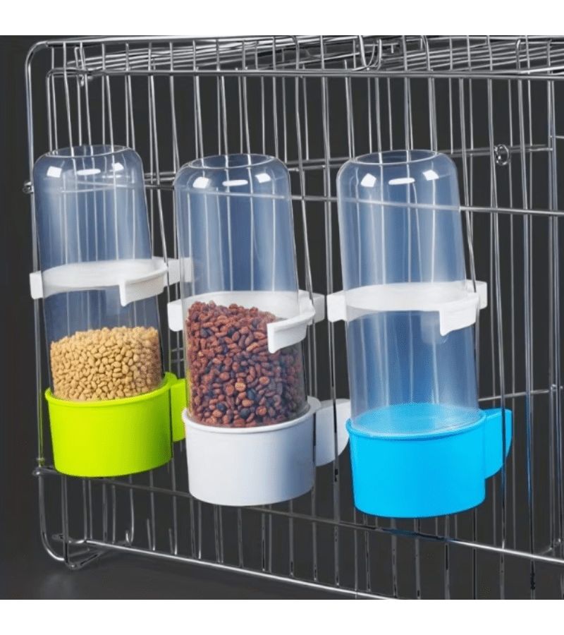 3pcs 1 Set White Bird Water Dispensers And Feeders Suitable For Parakeets Finches Small Pet Drinking Bottles Feeding Supplies - Image 1