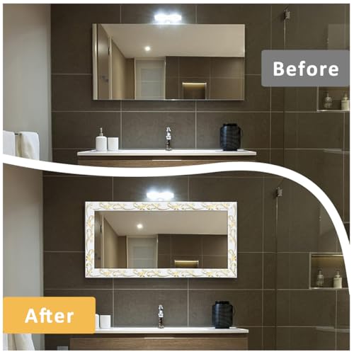Supvox® 9.8ft Golden Metal Trim Strip, 3D Embossing Tape for Wall Ceiling Floor Cabinet Tile Edge Moulding, Peel and Stick Self-Adhesive Design - Image 4