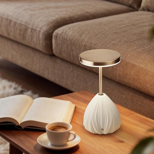 RONDURE 10.6" Ceramic Cordless Table Lamp, Portable Rechargeable Table lamp, Touch Dimmable Warm Ambient Lighting for Living Room, Bedroom, Dining Room, Fast Charging & Long Lasting - Image 4
