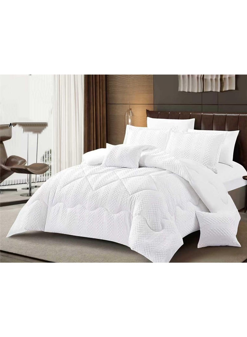 Double bed sheet set, 8 pieces, in luxurious jacquard microfiber fabric.
