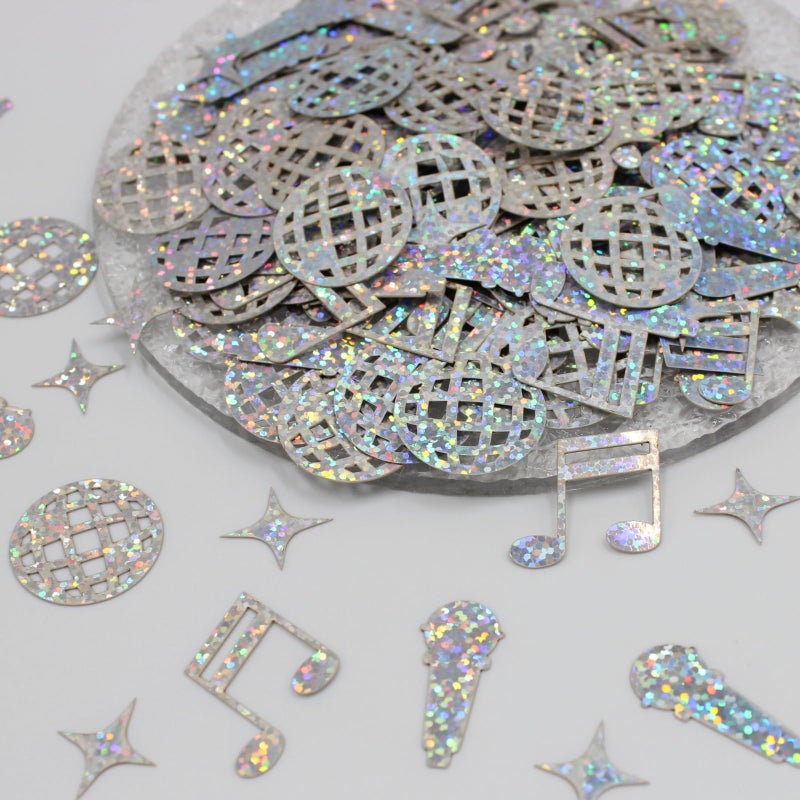 Blopee 230PCS Disco Confetti, Glitter Disco Ball Party Decorations, Mini Disco Ball Confetti and Music Note Confetti for Disco/Music Party Decorations - Image 4