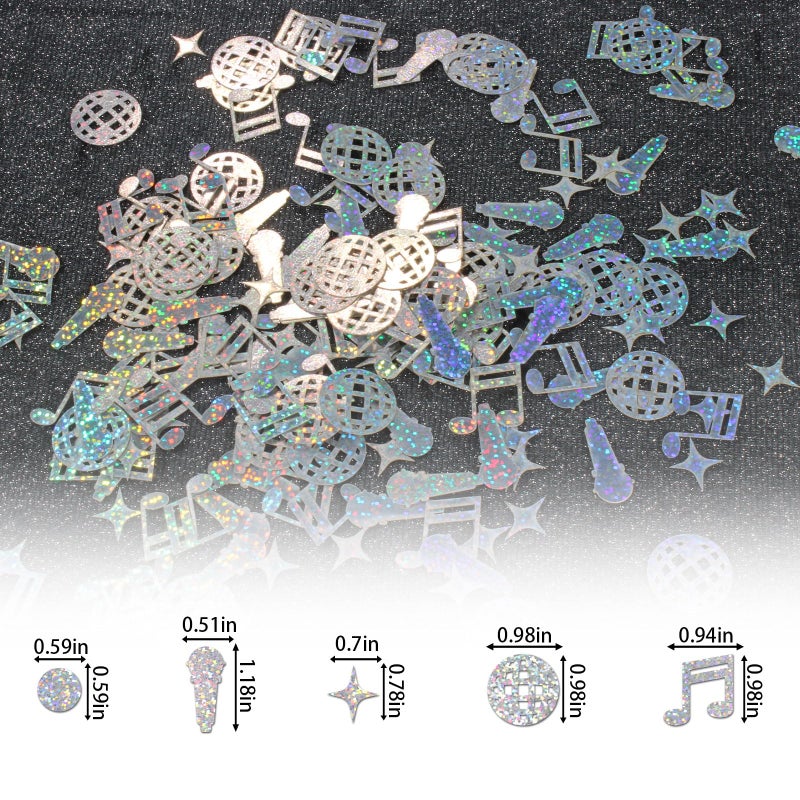 Blopee 230PCS Disco Confetti, Glitter Disco Ball Party Decorations, Mini Disco Ball Confetti and Music Note Confetti for Disco/Music Party Decorations - Image 5