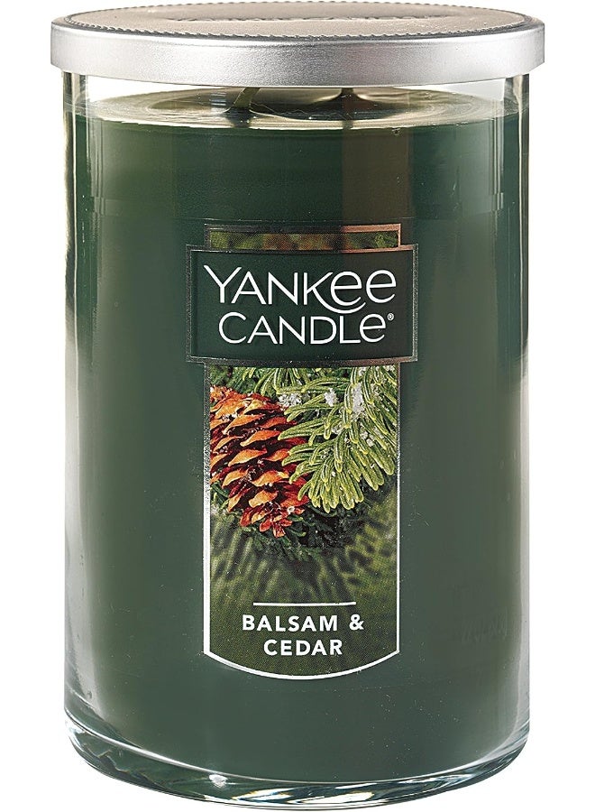 YANKEE CANDLE Balsam And Cedar Scented, Classic 22Oz Large Tumbler 2-Wick Candle  - Image 1