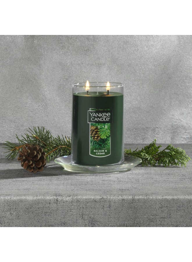 YANKEE CANDLE Balsam And Cedar Scented, Classic 22Oz Large Tumbler 2-Wick Candle  - Image 4