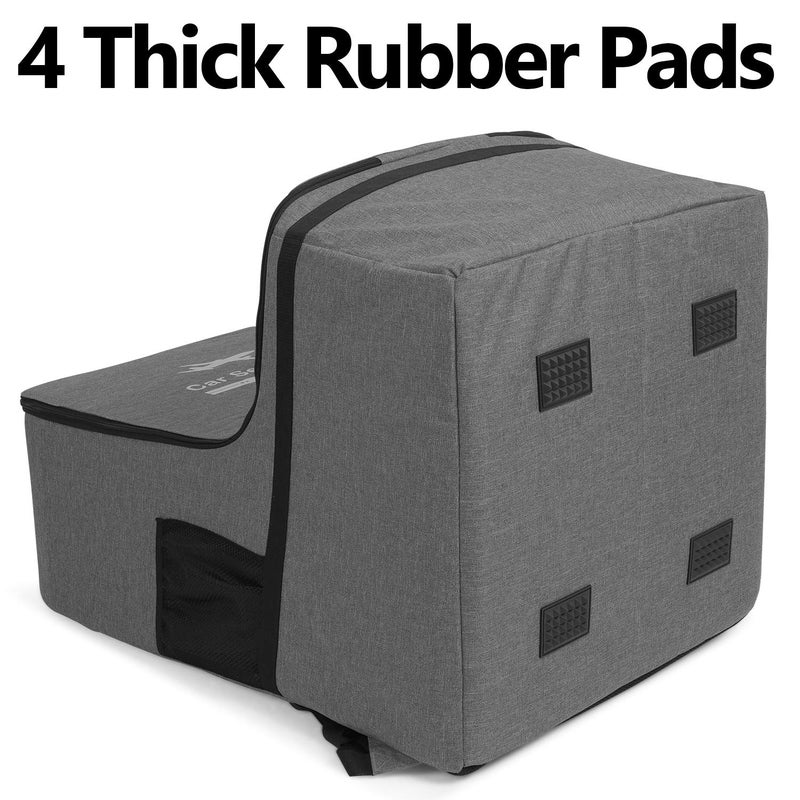 LUXJA Car Seat Travel Bag, Airplane Bag with Padded Backpack Straps and Adjustable Waist Straps for Travel (Fits Most Major Car Seat), Gray - Image 5