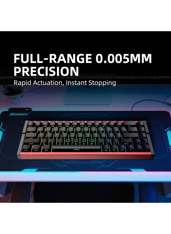 IROK MG68ACE 68 Keys Wired Magnetic Switch Keyboard, Aluminum Alloy Body, 8K Low Latency, Hot Swappable ARGB, Web Driver,Rapid Trigger Customizable Gaming Keyboard(Black Red) - Image 4