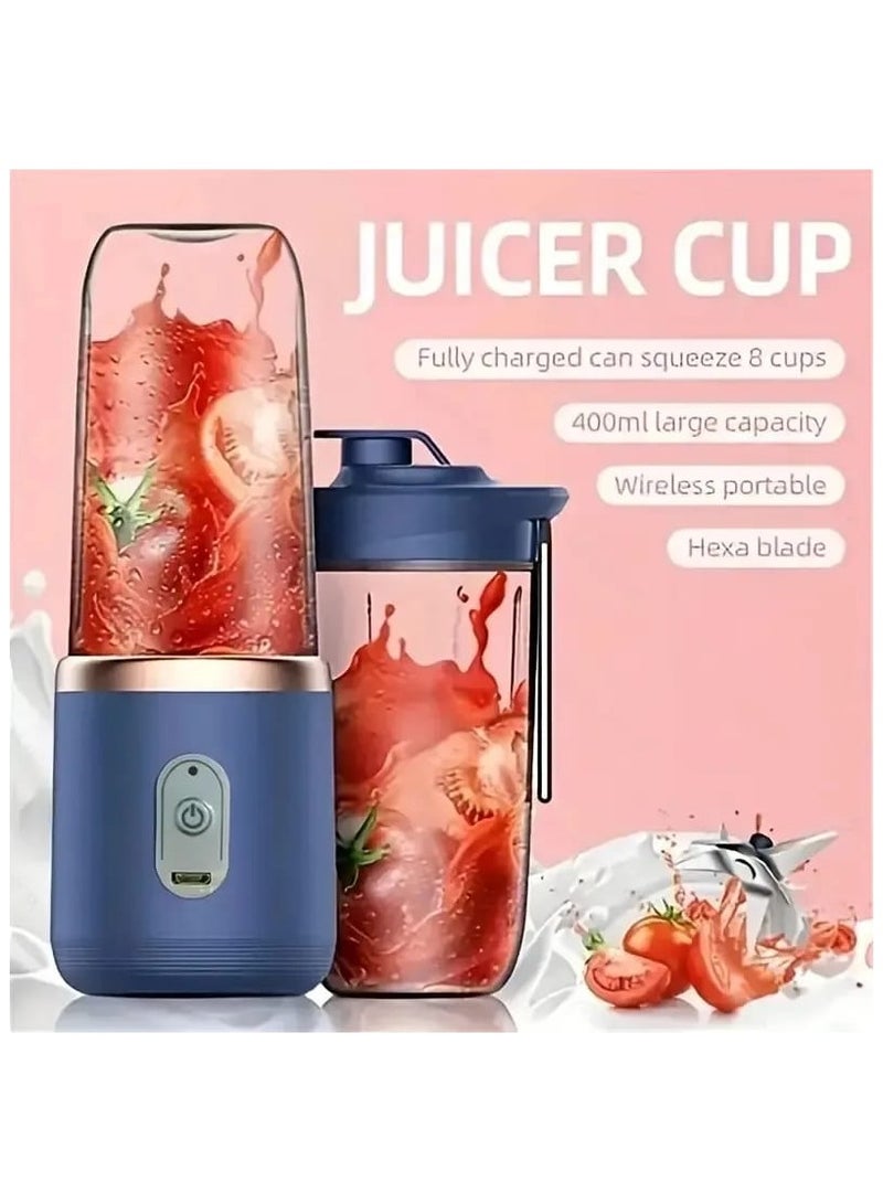 Portable Small Electric Juicer Stainless Steel Blade Juicer Cup Juicer Fruit Automatic Smoothie Blender Kitchen Tool  - Image 2