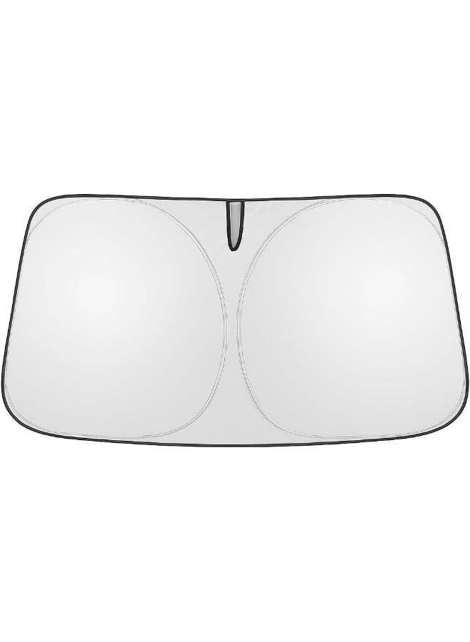 Foldable Car Windshield Sunshade Silver 145x80 Cm With Storage Pouch Front Windshield Reflective Sunshad Car Front Window Blocks UV Rays And Sun Heat Protection Keeps Veh - Image 4