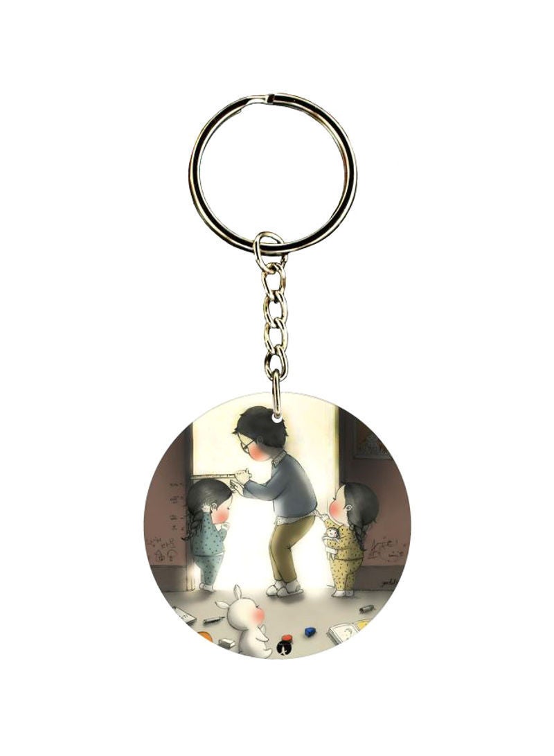 Double Sided Cartoon Printed Keychain