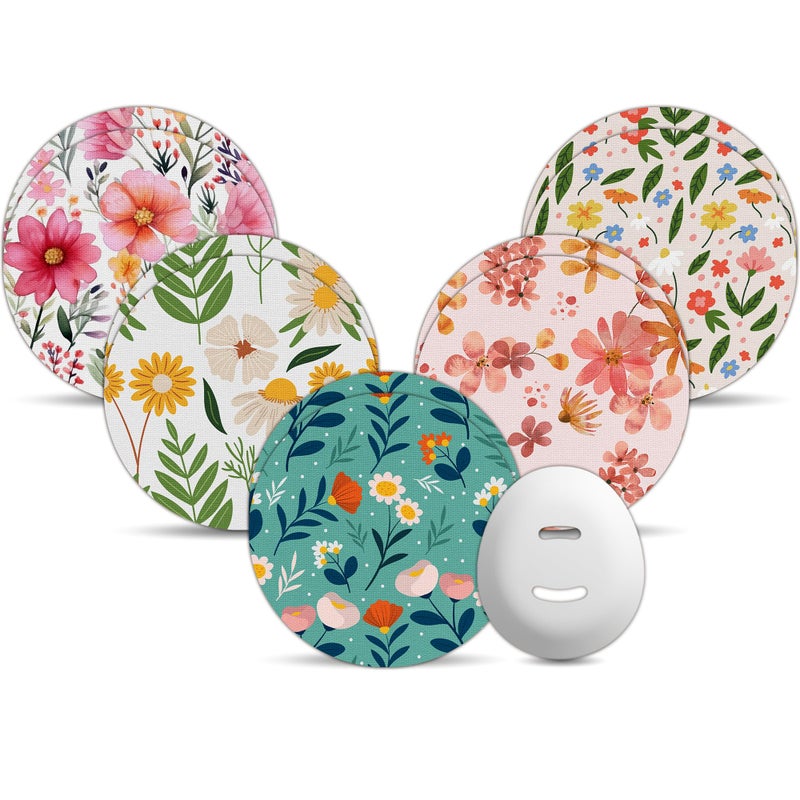 Dexcom G7 Over Patches with Flowers Amolyfe 10Pack Dexcom Stelo Adhesive Patches Waterproof BumpProof with Hard Cap Breathable Medical Adhesive 10Day CGM Protection GFlower