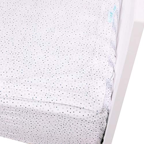 QuickZip Easy Change Crib Sheet with Wraparound Total Security Base, Gray Dot - Image 3
