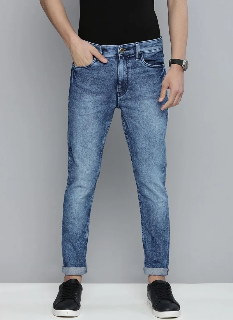 Men Slim Fit Solid Mid-Rise Stretchable Jeans