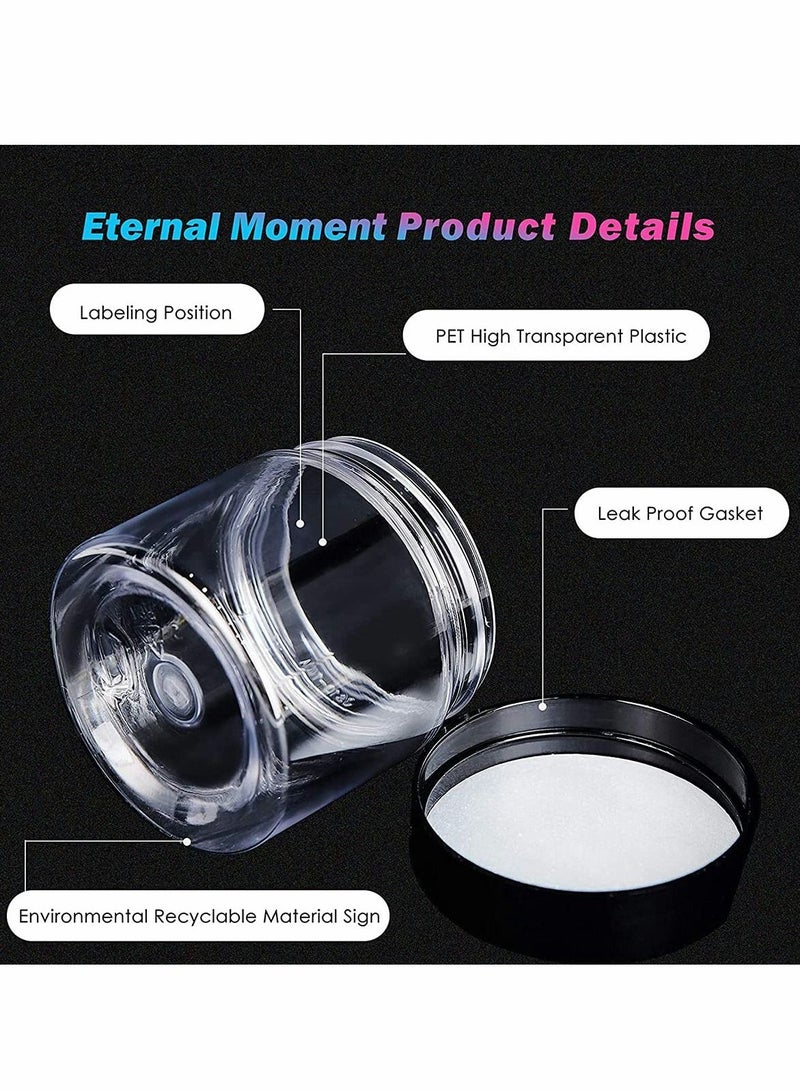 SYOSI Cosmetic Container Sample Jars, 20 Pcs, 80 ML Leak-proof with Lids for Lotion, Cream, Ointments, Makeup, Rhinestone, DIY Slime Making Samples, Travel Storage Bottle - Image 3