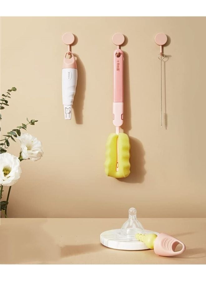 TEN-M JOURNEY Premium 4-in-1 Milk Bottle Cleaning Set Soft Baby Bottle Brush with Sponge Top, Nipple & Straw Brushes - Complete Solution for Safe & Hygienic Bottle Cleaning - BPA-Free, Easy-to-Use - Image 3