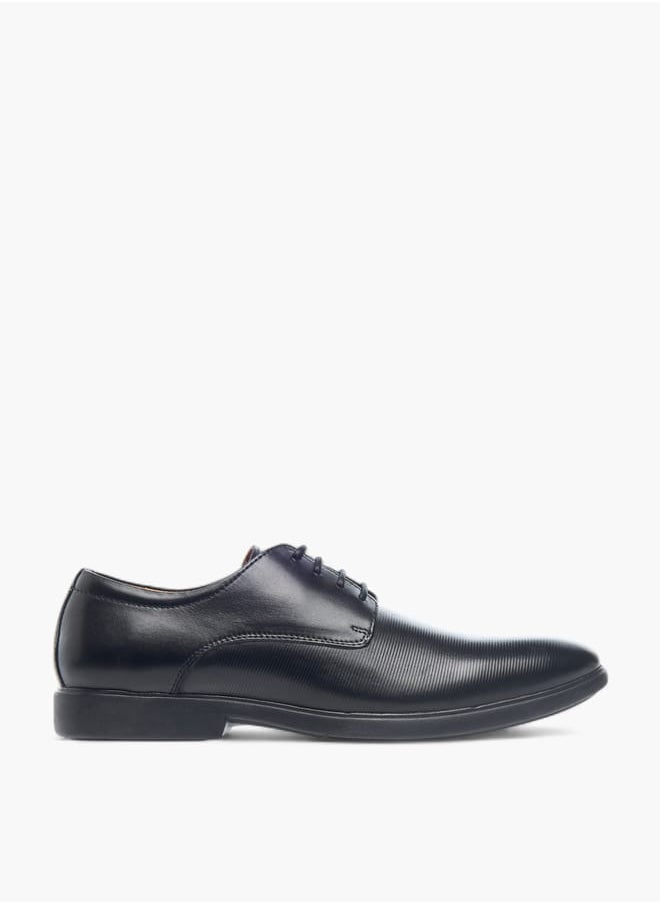 DUCHINI - Mens Textured Derby Shoes With Lace-Up Closure - Image 1