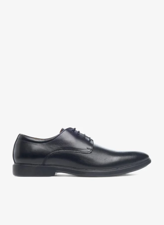 DUCHINI Mens Textured Derby Shoes With Lace-Up Closure