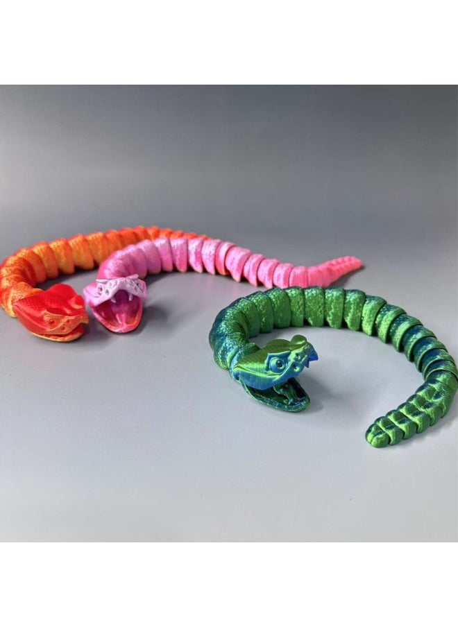3D Printing Rattlesnake Toys Viper Children's Gift Creative Full Body Active Explosions Printing Rattlesnake-Color:Candy Color (random Color)-Specifications:29cm Long  - Image 3