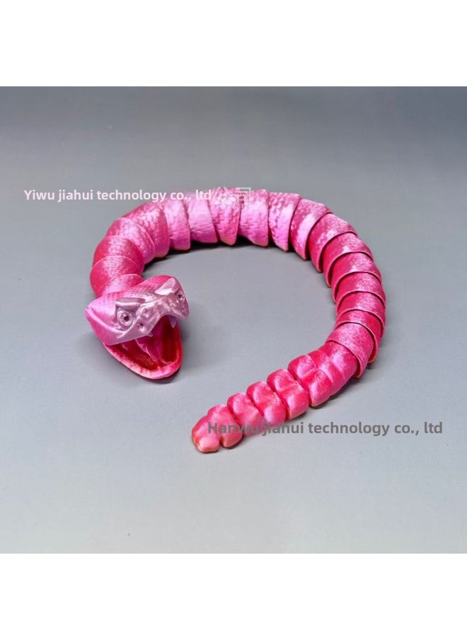 3D Printing Rattlesnake Toys Viper Children's Gift Creative Full Body Active Explosions Printing Rattlesnake-Color:Candy Color (random Color)-Specifications:29cm Long  - Image 1