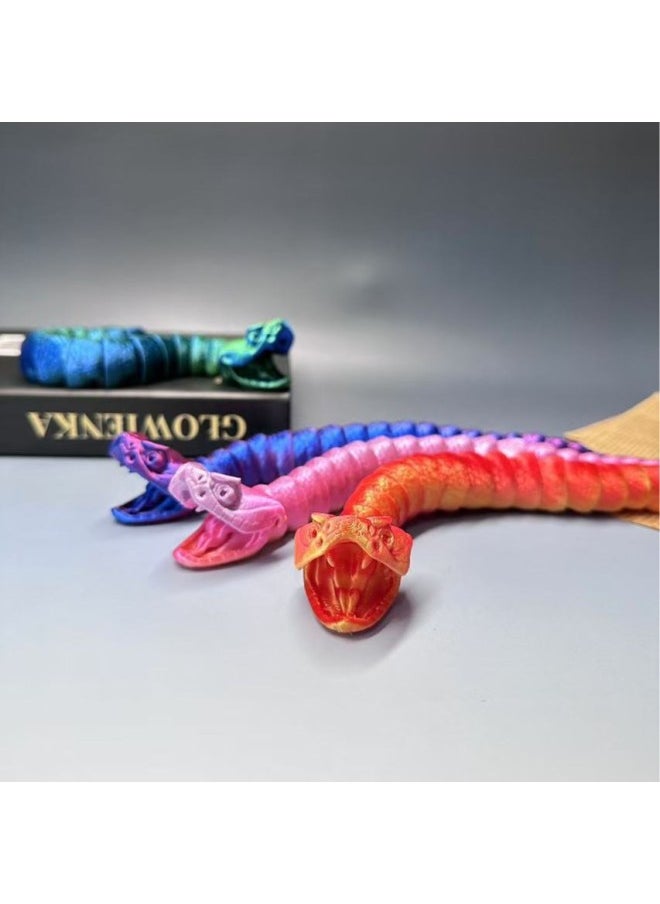 3D Printing Rattlesnake Toys Viper Children's Gift Creative Full Body Active Explosions Printing Rattlesnake-Color:Candy Color (random Color)-Specifications:29cm Long  - Image 2