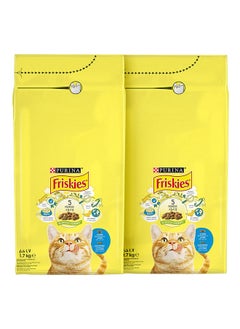 Friskies With Salmon And Vegetables Pack Of 2 Multicolour 1.7kg