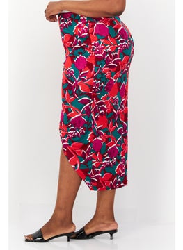 Bar III Women Plus Size Allover Wrap Skirts, Red Combo  - Image 2