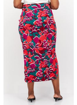 Bar III Women Plus Size Allover Wrap Skirts, Red Combo  - Image 3