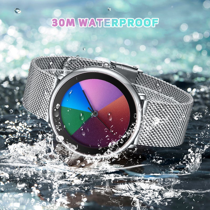 Lige Men'S Quartz Watch Personality Creative Swirl Gradient Color Watch Fashion Waterproof Boys Mesh Belt Quartz Watch - Image 5