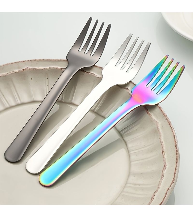 Personalized Customization Golden Color 304 Stainless Steel Spoon Set Thickened Square Headed Spoon Fork Set Portable Durable Household Eating Cutlery With Box - Image 5