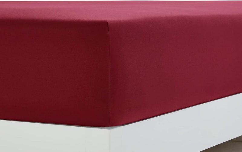 Clara Clark 1800 Premier Series 4pc Bed Sheet Set - King, Burgundy Red - Image 3