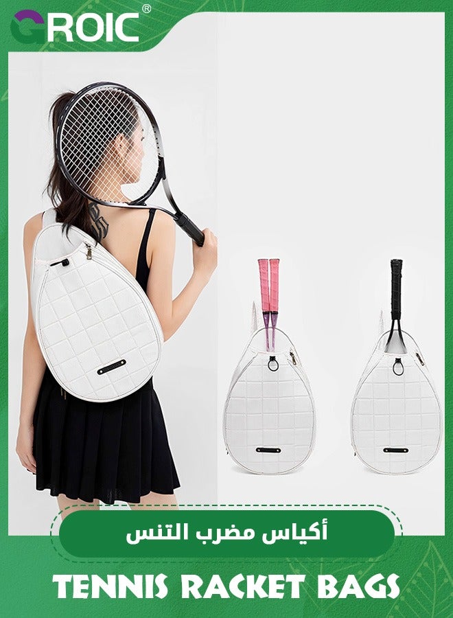 GROIC Tennis Crossbody Bag Chest Shoulder Purse,Water Resistant Padded Quilted Sling Bag for Tennis Racket, Pickleball Paddles, Badminton Racquet - Image 4